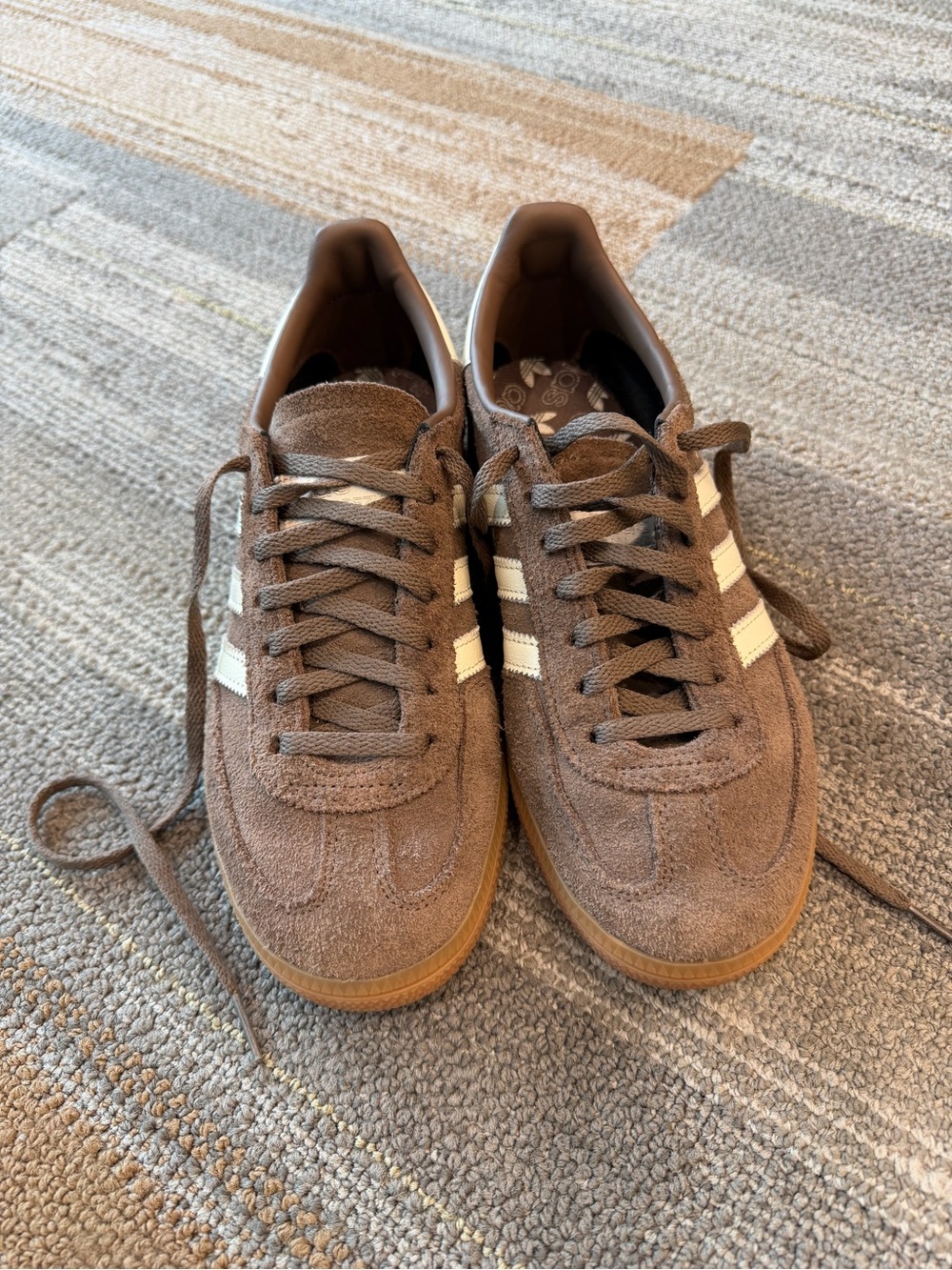 adidas Brown Suede Spezial Sneakers with White Striped